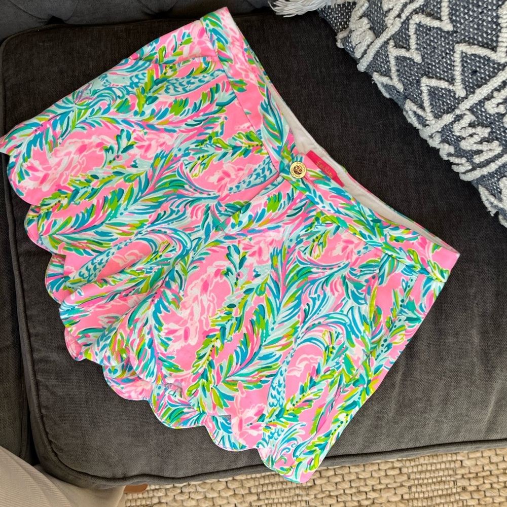 Lilly Pulitzer Pink and Green High Waist Shorts “Unicorn of the Sea”